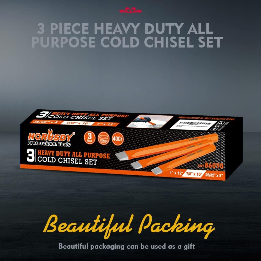 HORUSDY 10-inch chisel ideal for mid-range metalworking tasks.