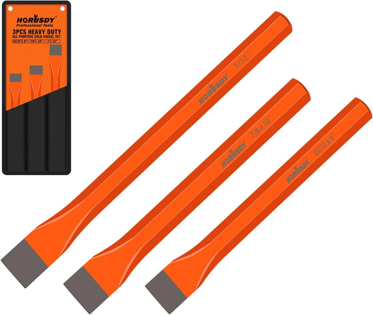 HORUSDY 8-inch chisel set for precise cutting and shaping.