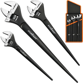 HORUSDY 3-piece spud wrench set, 10 inch, ergonomic grip for leverage
