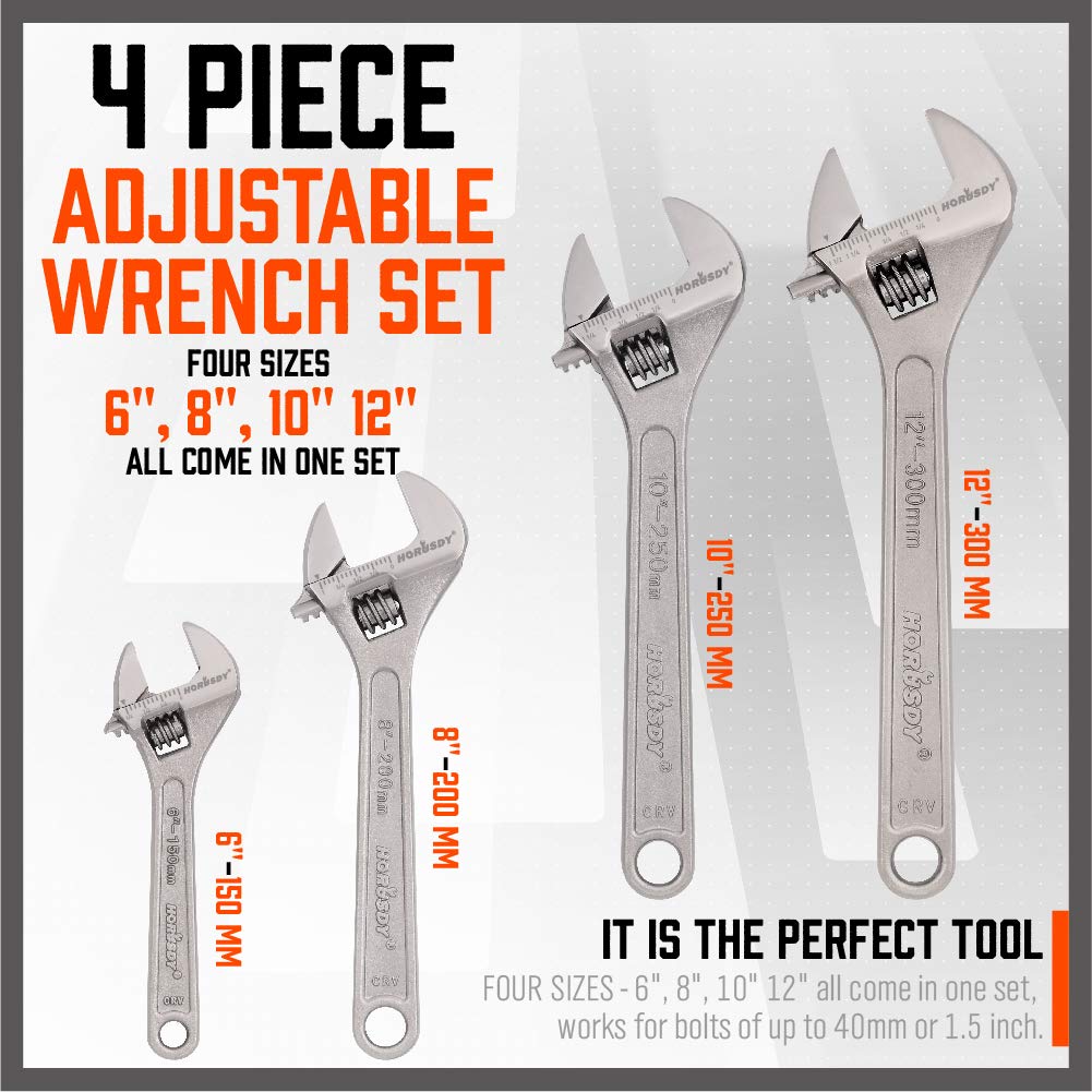 HORUSDY 8-inch wrench ready for automotive maintenance and repairs.