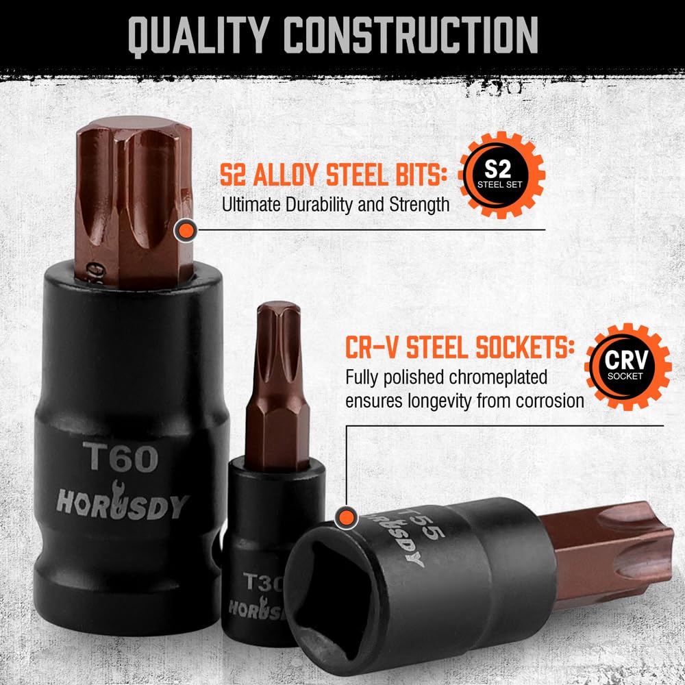 HORUSDY 4 piece impact adapter set for quick size changes.