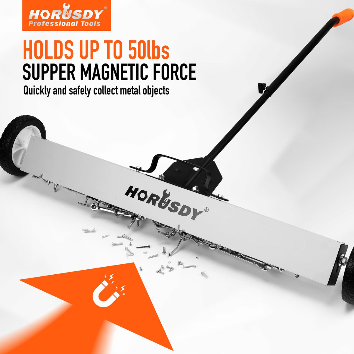 HORUSDY 40-Inch Telescoping Magnetic Pickup Tool extending reach to nails.