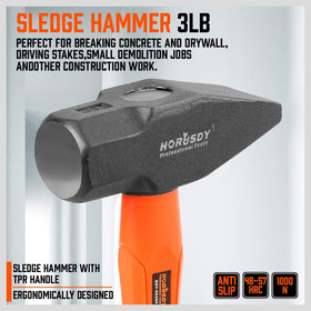 HORUSDY 5-piece hammer set with shock-absorbing grip for comfort