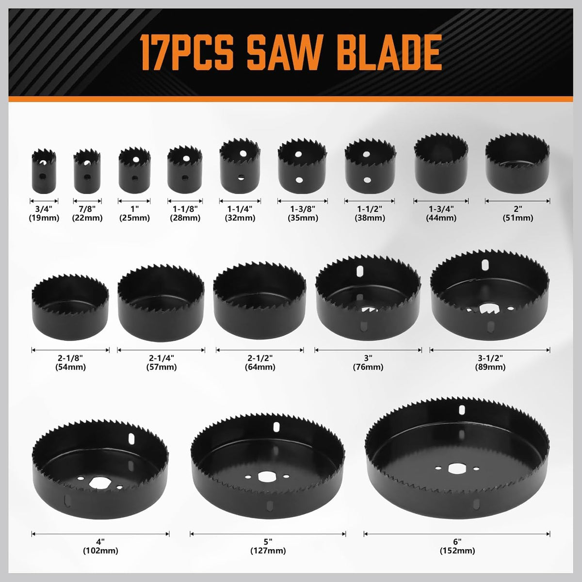 HORUSDY 6-inch hole saw blade provides smooth cuts through drywall.
