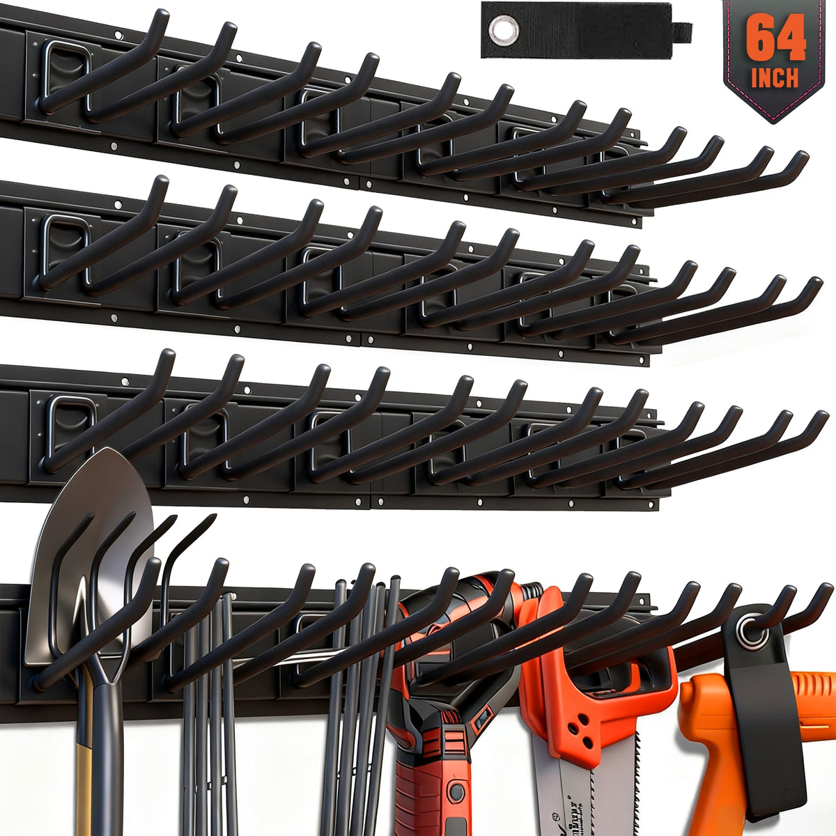 HORUSDY 64-inch rack shown for versatile garage organization with sturdy load capacity