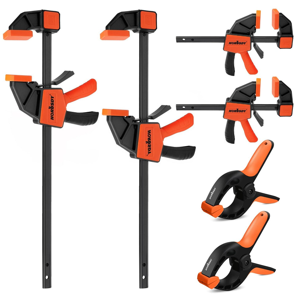 HORUSDY 6inch bar clamp 2-pack for precise woodworking setups and secure joints.