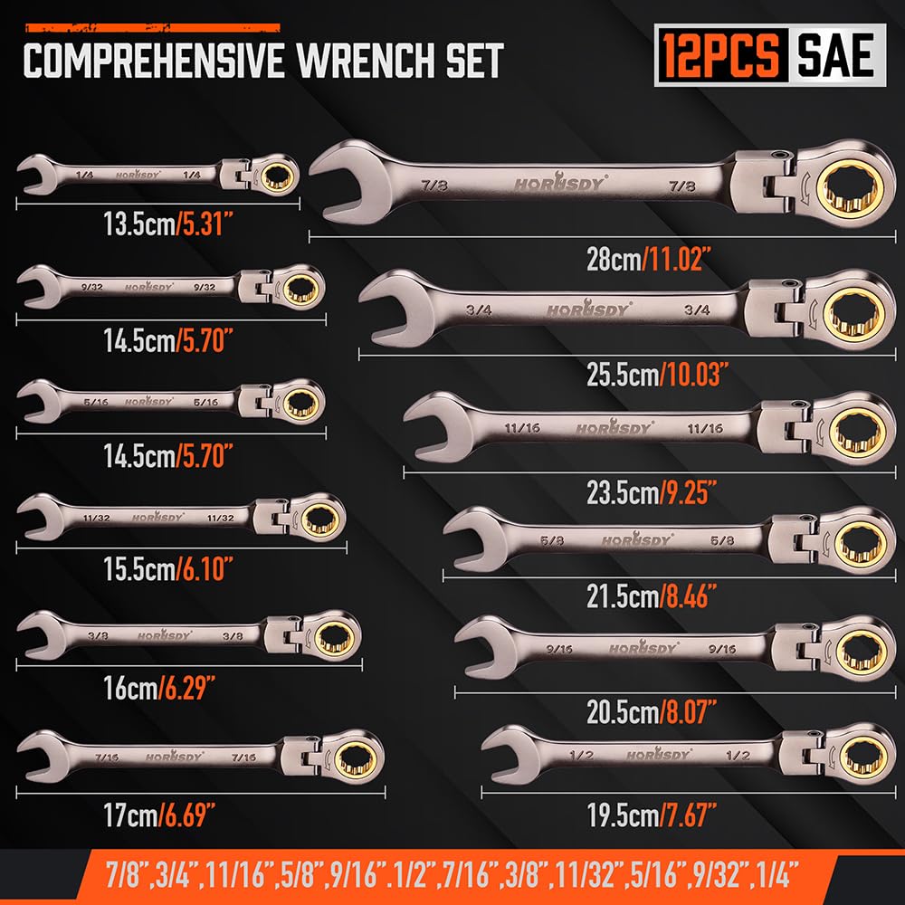 HORUSDY 72-tooth ratchet helps precise turns in confined spaces