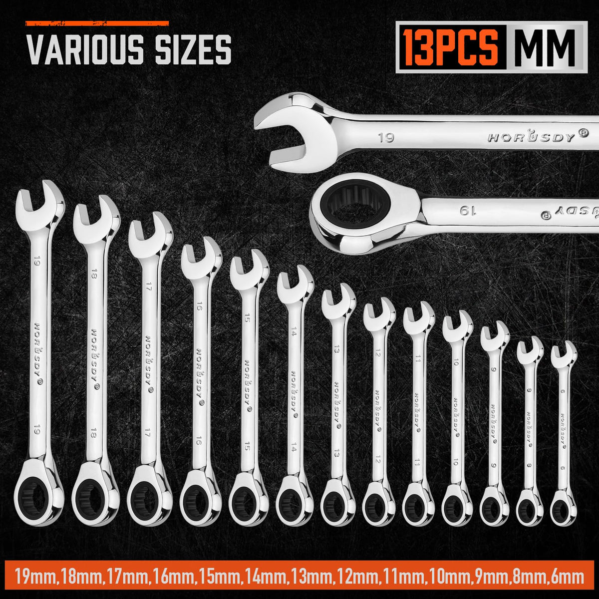 HORUSDY 72-tooth ratchets provide precise torque without rounding