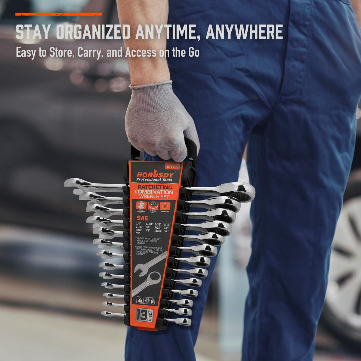 HORUSDY set ready for professional tasks and DIY projects.