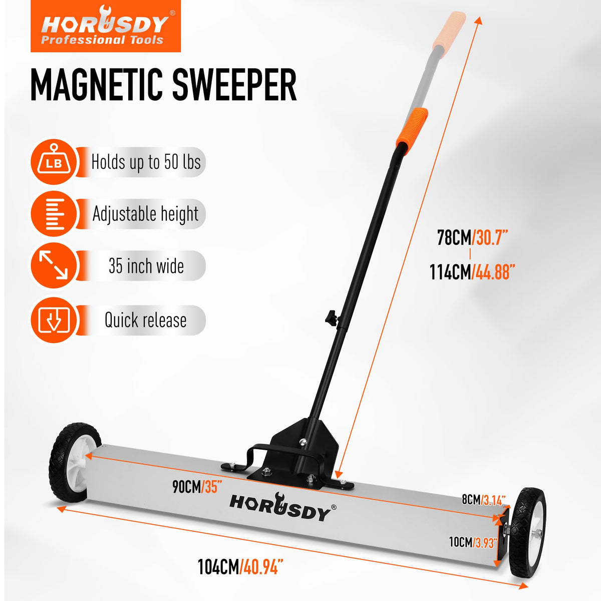 HORUSDY adjustable-handle tool shown for comfortable cleaning sessions.