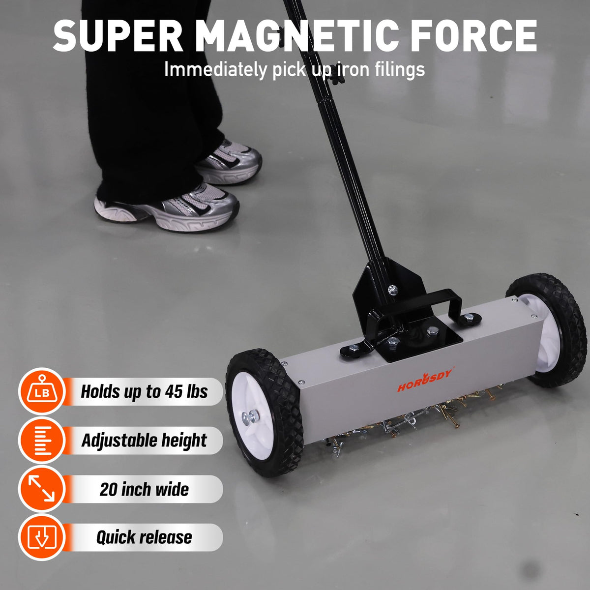 HORUSDY aluminum frame demonstrates durable construction for tough tasks.
