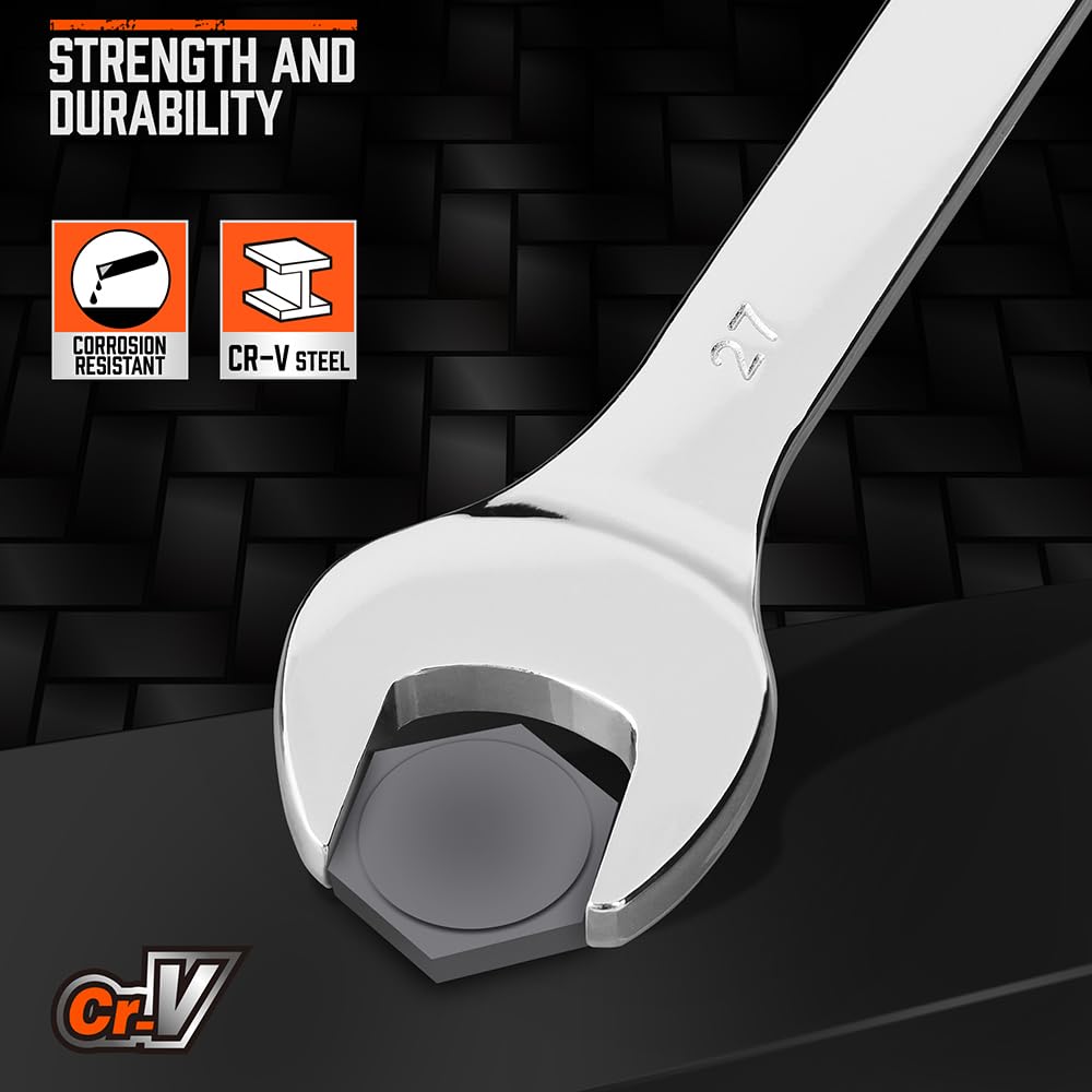 HORUSDY ball-end wrench access enables entry at 15 degrees in tight spots