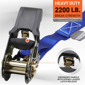 HORUSDY 2200 lb breaking-strength straps provide reliable load control