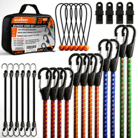 HORUSDY 18-inch bungee cord with secure hooks for reliable cargo securing.