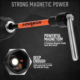 Horusdy chrome vanadium steel drivers resist wear and corrosion.
