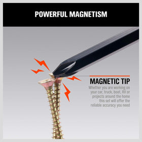 HORUSDY Cr-V steel blade closeup with magnetic tips for easy alignment