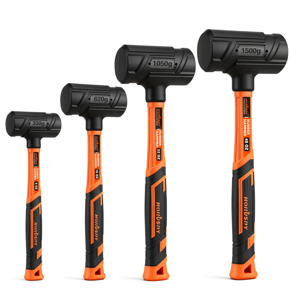 HORUSDY dead-blow hammer set 0.5 lb with one-piece molded body for durable, precise strikes.