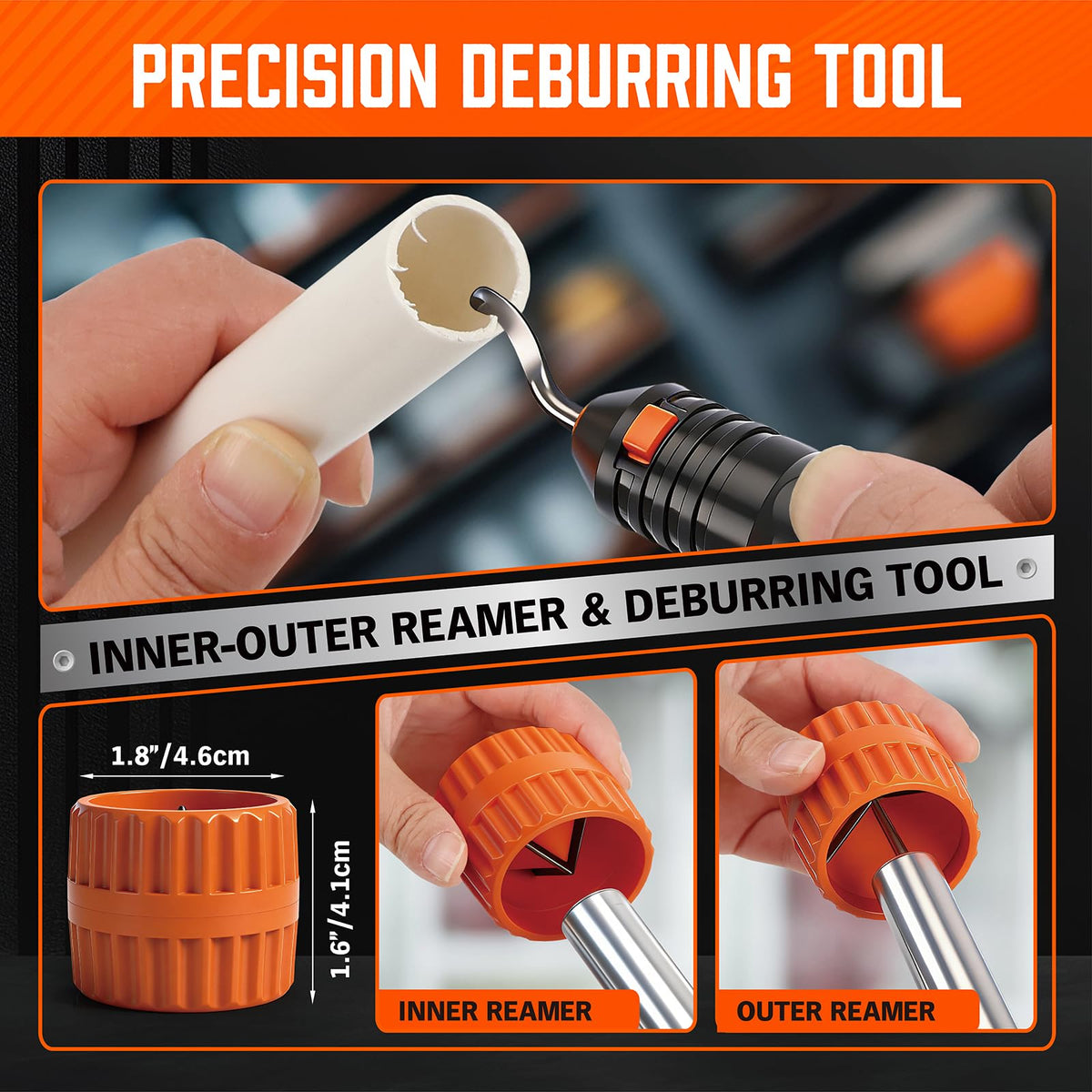 HORUSDY deburring and reaming tools improve fit and leaks prevention.