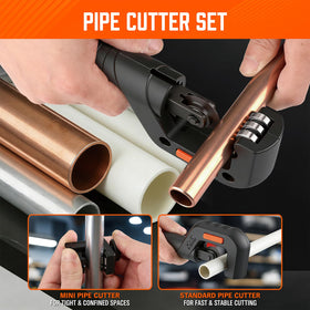 HORUSDY deburring tool removing burrs after cutting for smoother seals.