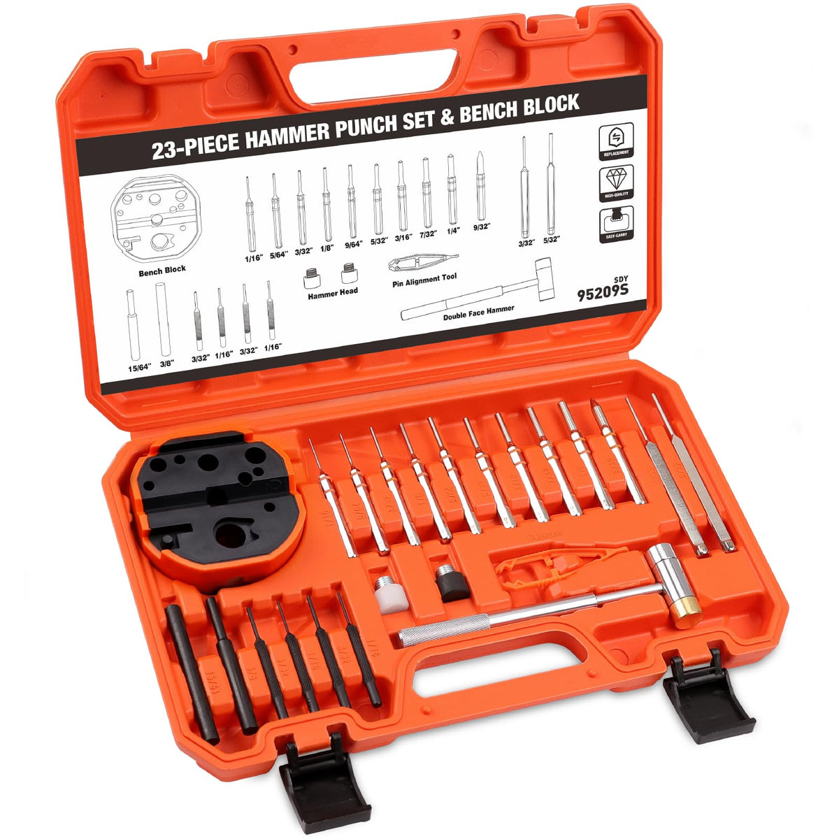 HORUSDY double-face hammer with non-marring heads for maintenance tasks