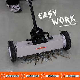 HORUSDY durable plastic shield protects magnets during heavy-duty cleanup.