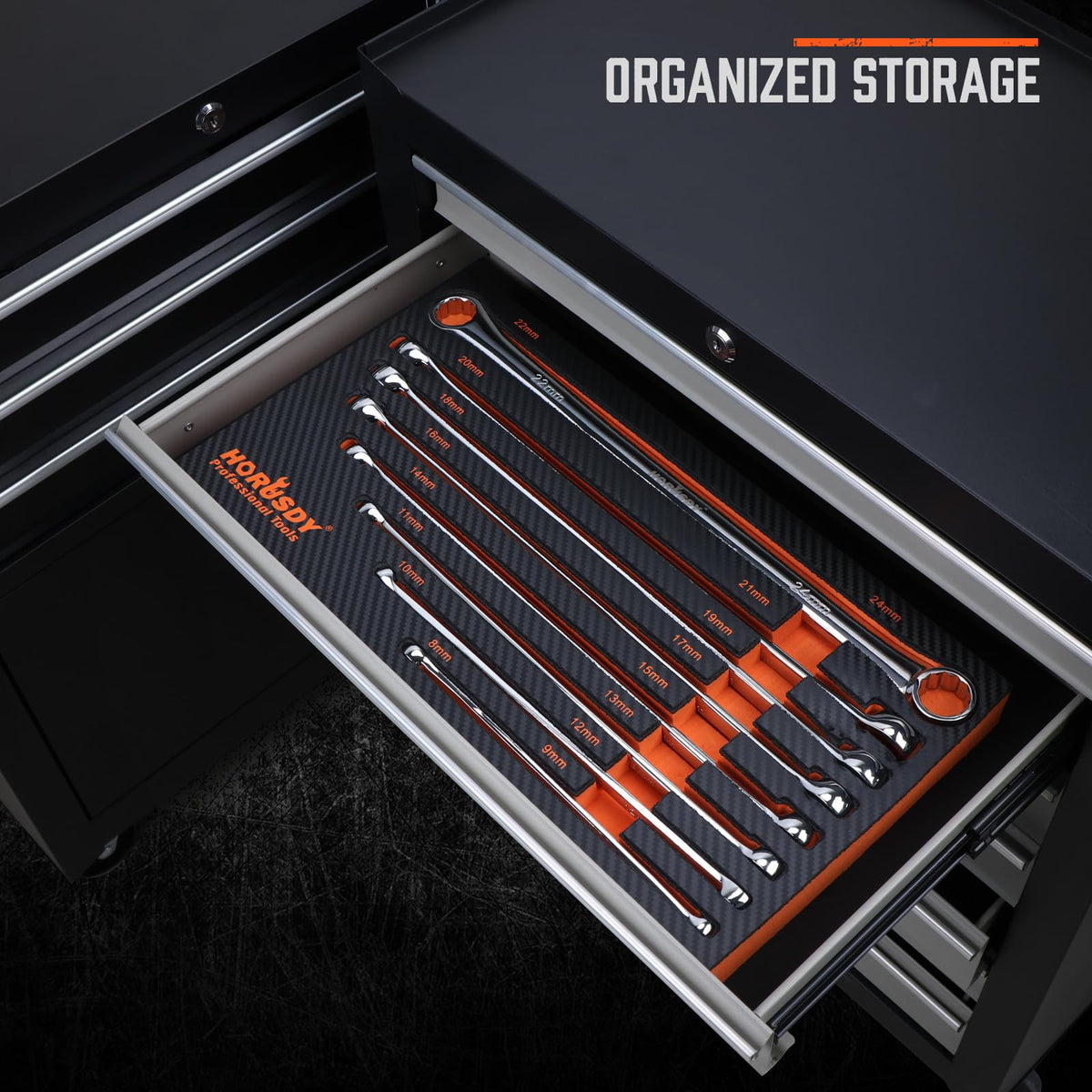 HORUSDY EVA foam organizer keeps wrenches neatly arranged