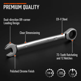 Ergonomic HORUSDY wrench grips support comfortable long-use handling.