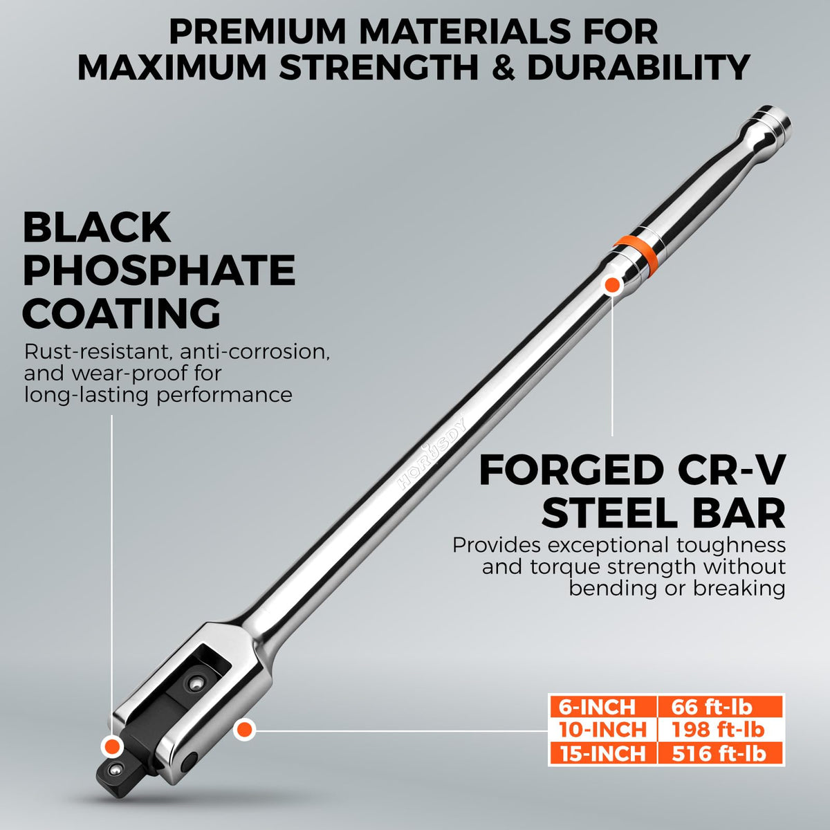 HORUSDY extension bar 3in provides precise reach in tight spots