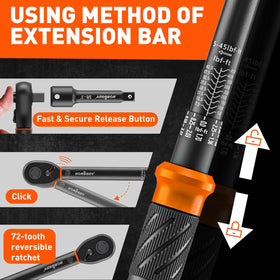 HORUSDY extension bar expands reach for difficult access