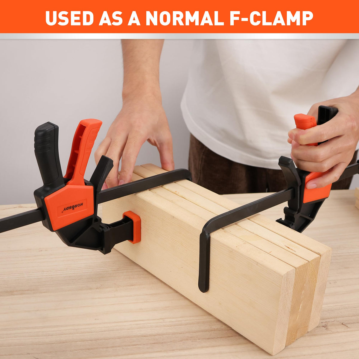 HORUSDY fast-release clamp boosts workflow efficiency on busy job sites.