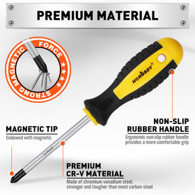 HORUSDY five flat-head tips equipped for versatile fastener tasks.