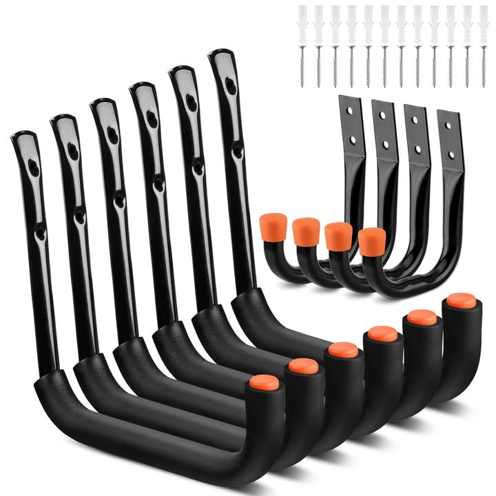 HORUSDY garage hooks nine-inch overview, sturdy tubular design for organized garage storage.