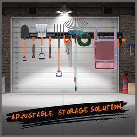 HORUSDY garage organizer complete setup showcases a neat modular system