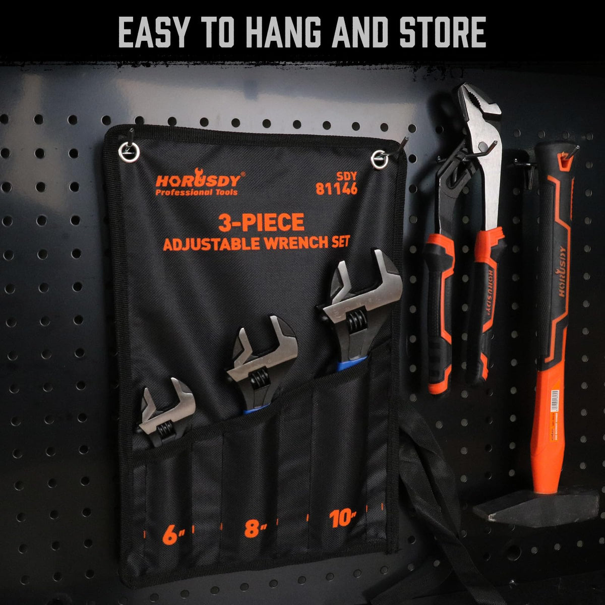HORUSDY hanging hole for easy storage and quick access.