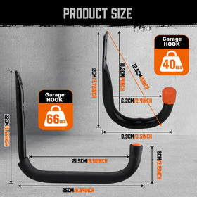 HORUSDY heavy-duty six-inch hook close-up, premium tubular metal for durability.