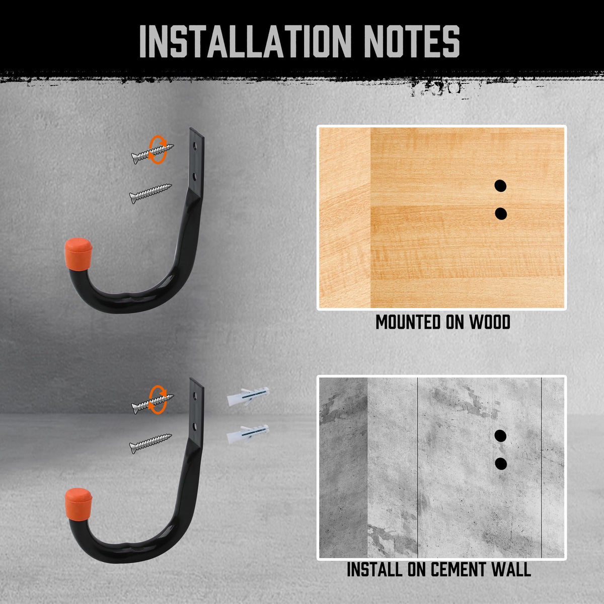 HORUSDY versatile garage hooks handle hoses and chairs.