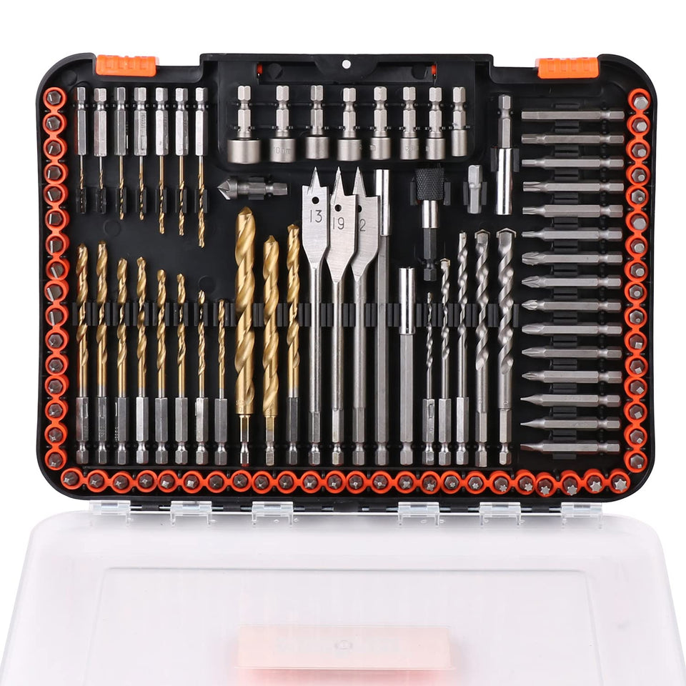 HORUSDY 112-piece impact drill bit set with case for versatile DIY projects and organized storage