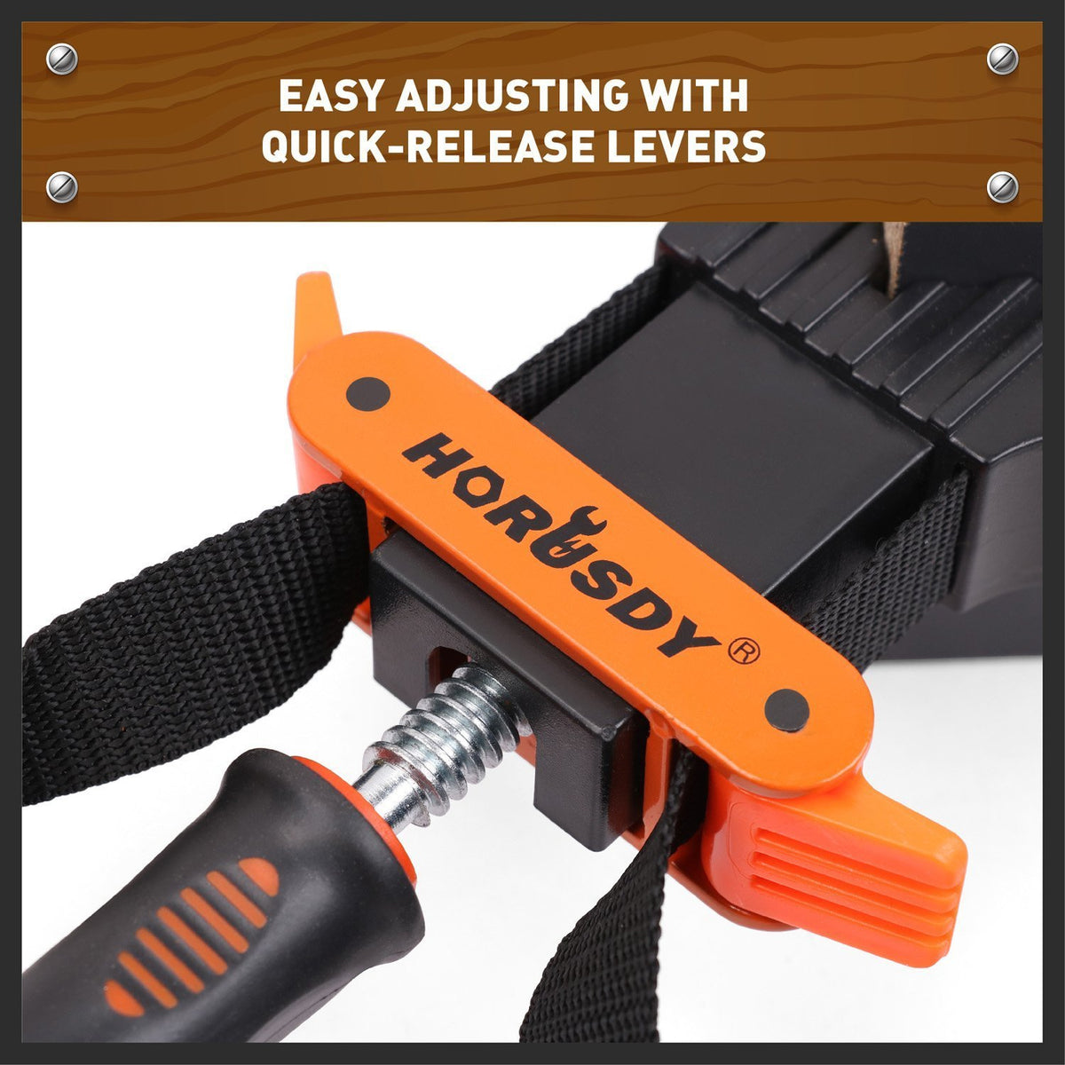 HORUSDY clamp adapts to square, round, and irregular workpieces