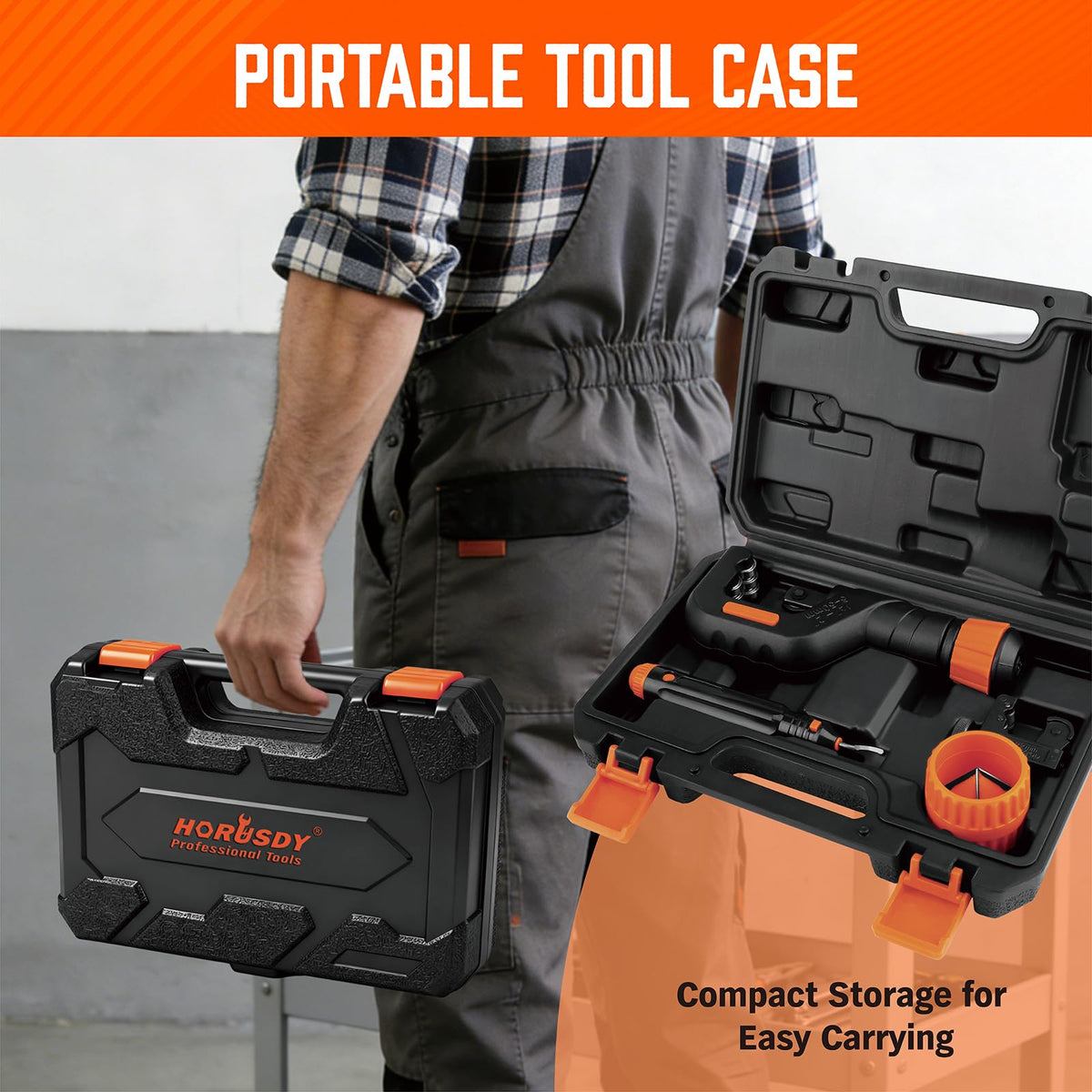 HORUSDY tool kit supports plumbing and HVAC tasks efficiently.