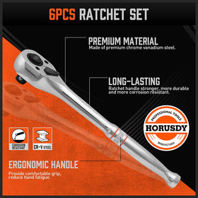HORUSDY knurled handle provides anti-slip grip while turning fasteners.