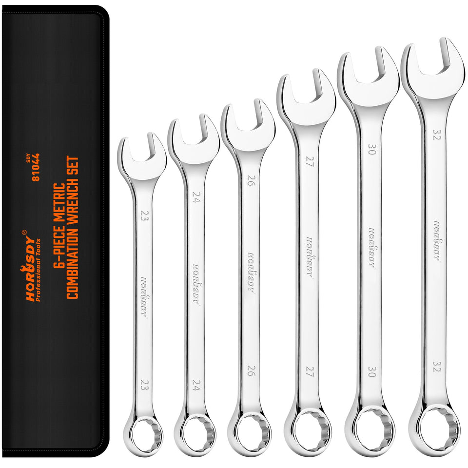 HORUSDY large wrench set with roll-up bag for organized car and shop use