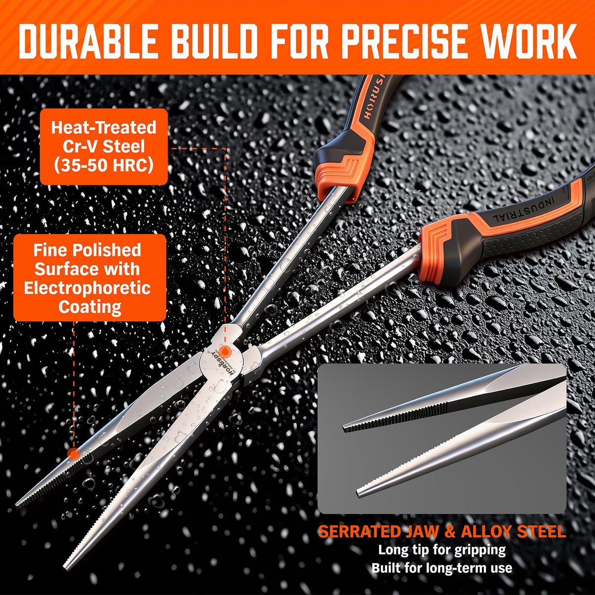 HORUSDY magnetic plier racks for organized storage on metal surfaces.