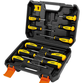 HORUSDY magnetic screwdriver set case with all tools neatly organized for on-the-go projects.