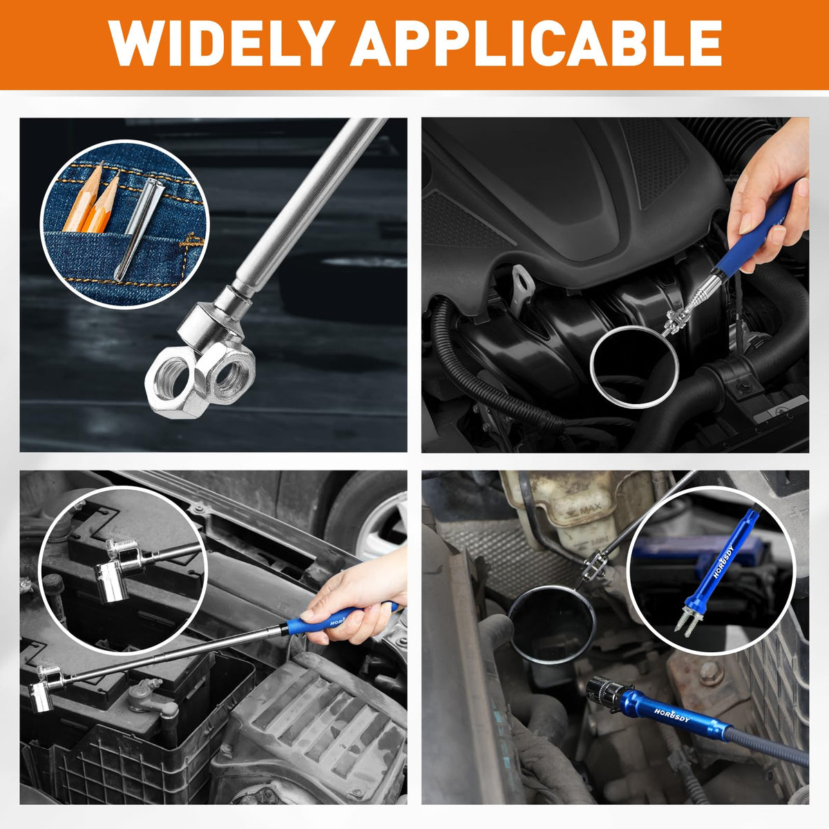 HORUSDY mechanics in action reaching engine bays with ease.
