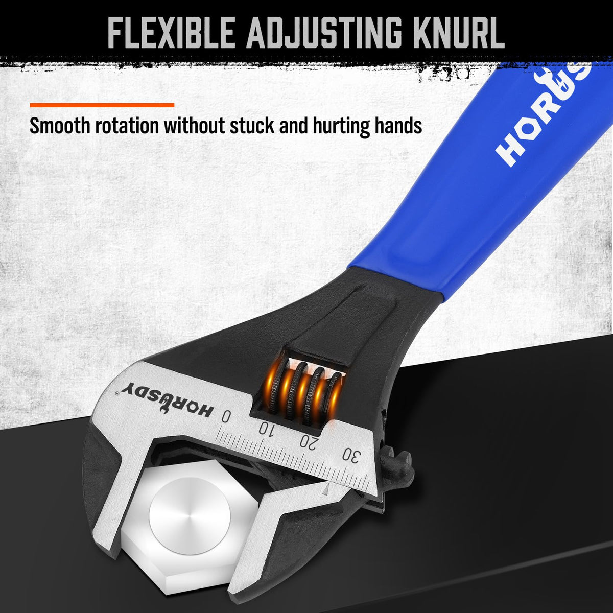 HORUSDY scales in metric and SAE on the jaw for quick sizing.