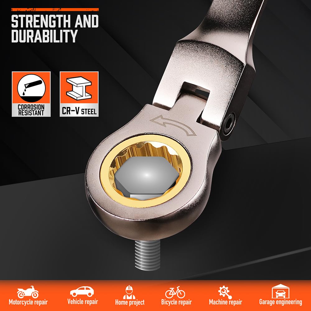 HORUSDY set includes sizes 8-19 mm for common metric fasteners.