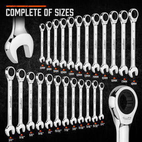 HORUSDY metric wrenches 6–18 mm cover common metric bolts.