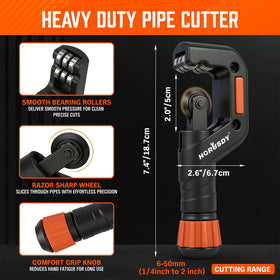 HORUSDY mini tube cutter reaching tight spaces with precision.