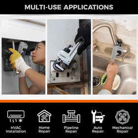 HORUSDY multi-scene pipe wrench suitable for home and professional jobs.