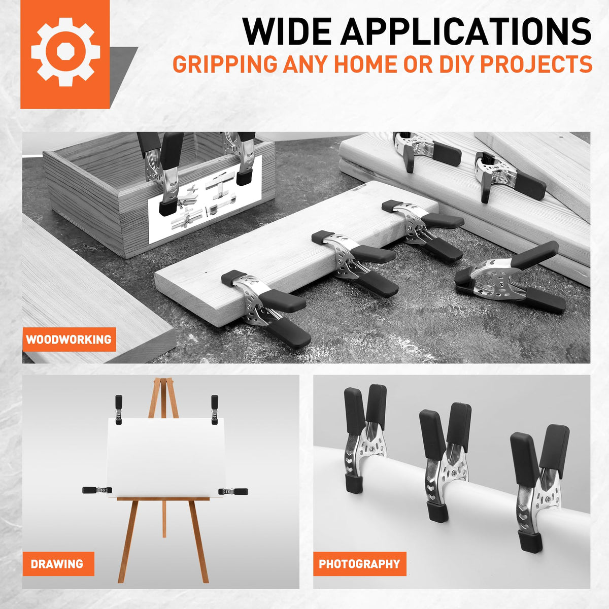 HORUSDY six piece set supports multiple holds on larger projects